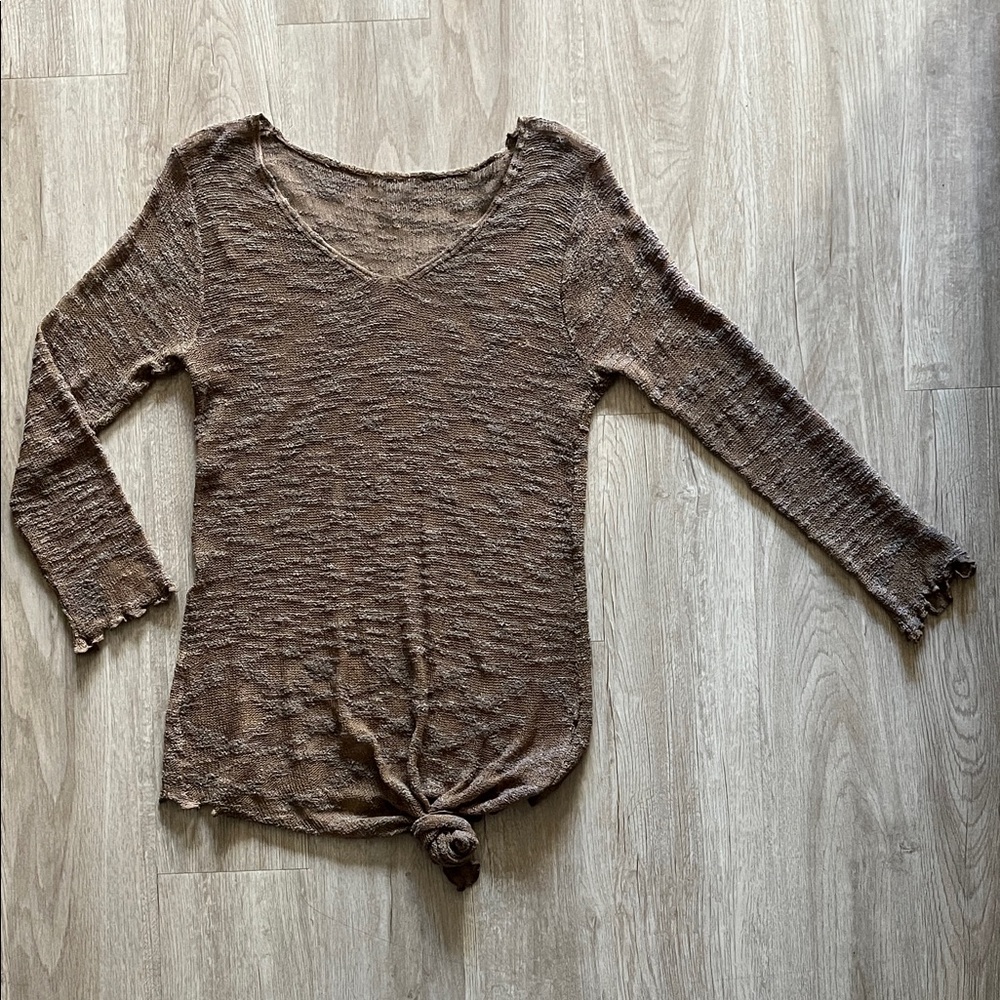 Brown Textured Women's Top